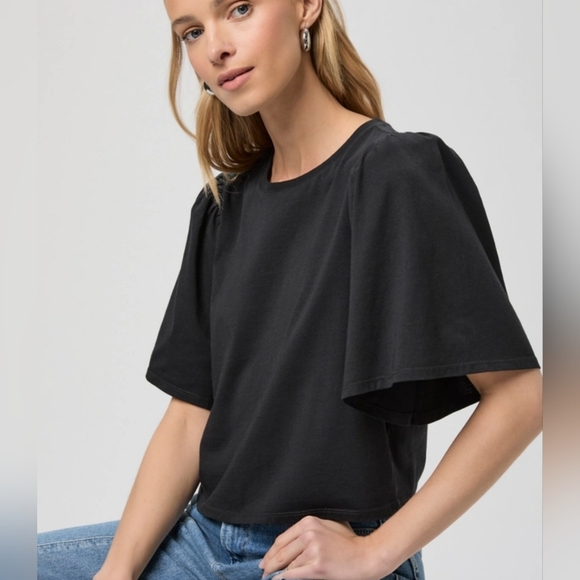 PAIGE Tops - Paige Black Sigrid Puff Sleeve Tee Shirt Size XS NWT $119
